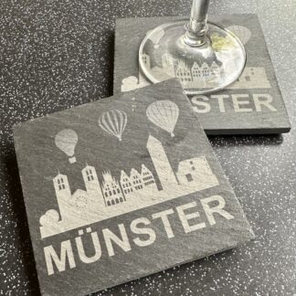 Untersetzer aus Schiefer: Motiv Münster Set beinhaltet 2 Stück
